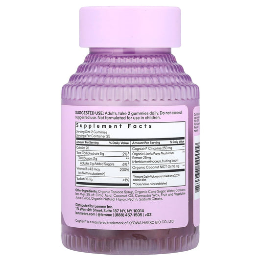 Lemme Focus, Concentration Gummies, Strawberry