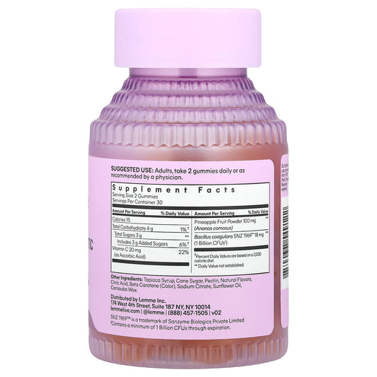 Lemme Purr, Vaginal Probiotic Gummies, Pineapple