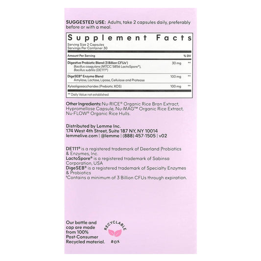 Lemme Debloat, Daily Digestive Enzymes & Probiotics