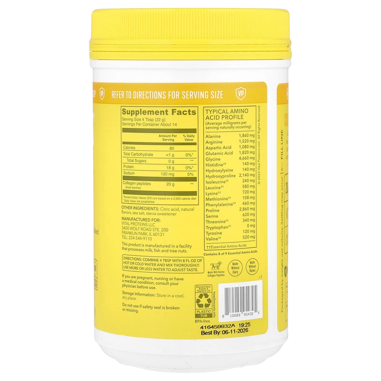 Collagen Peptides, Vital Proteins