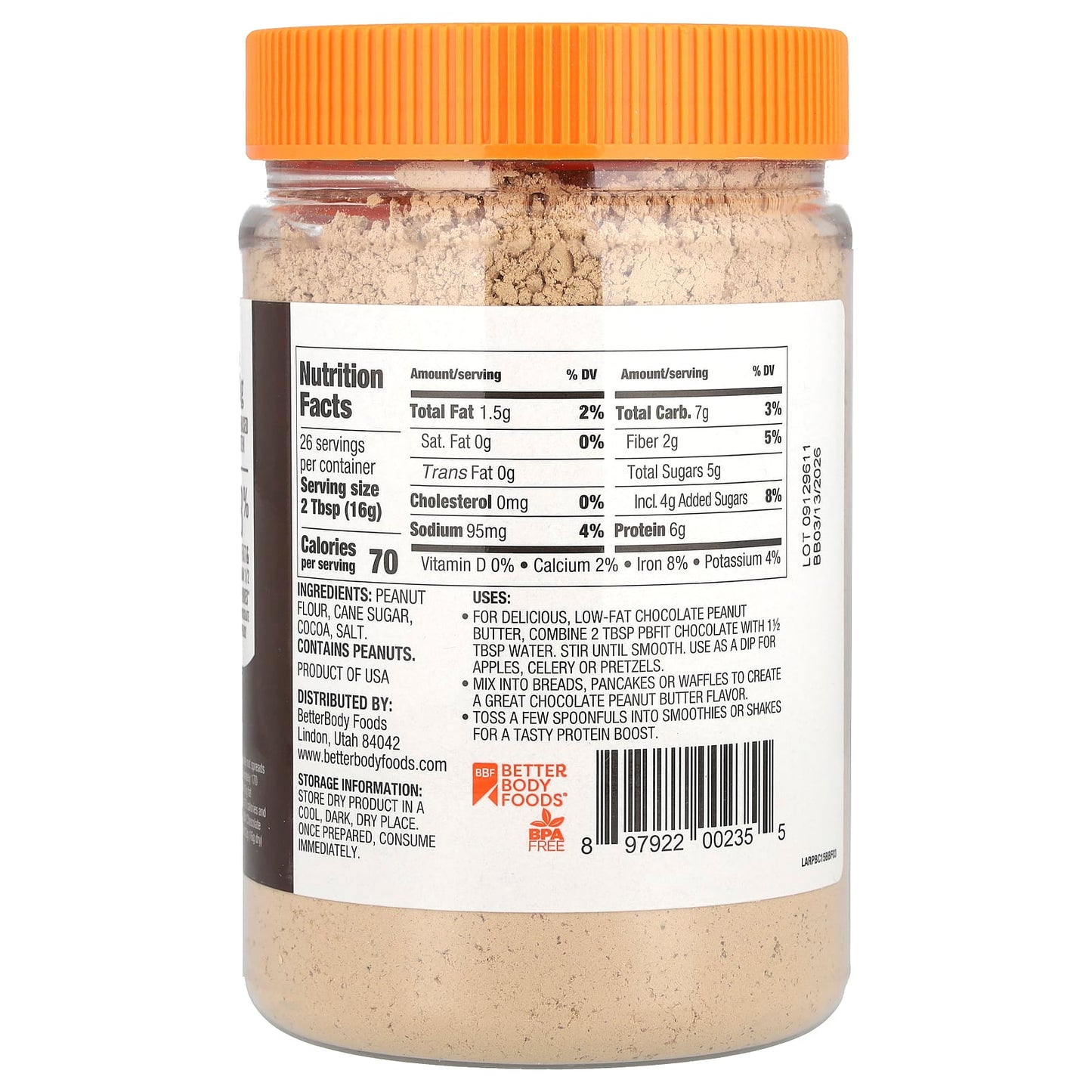 Peanut Butter Powder, No Sugar Added, PB Fit