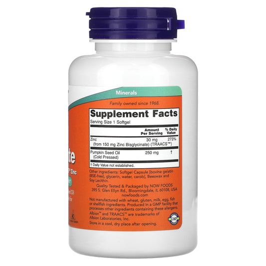 Zinc Glycinate, NowFoods