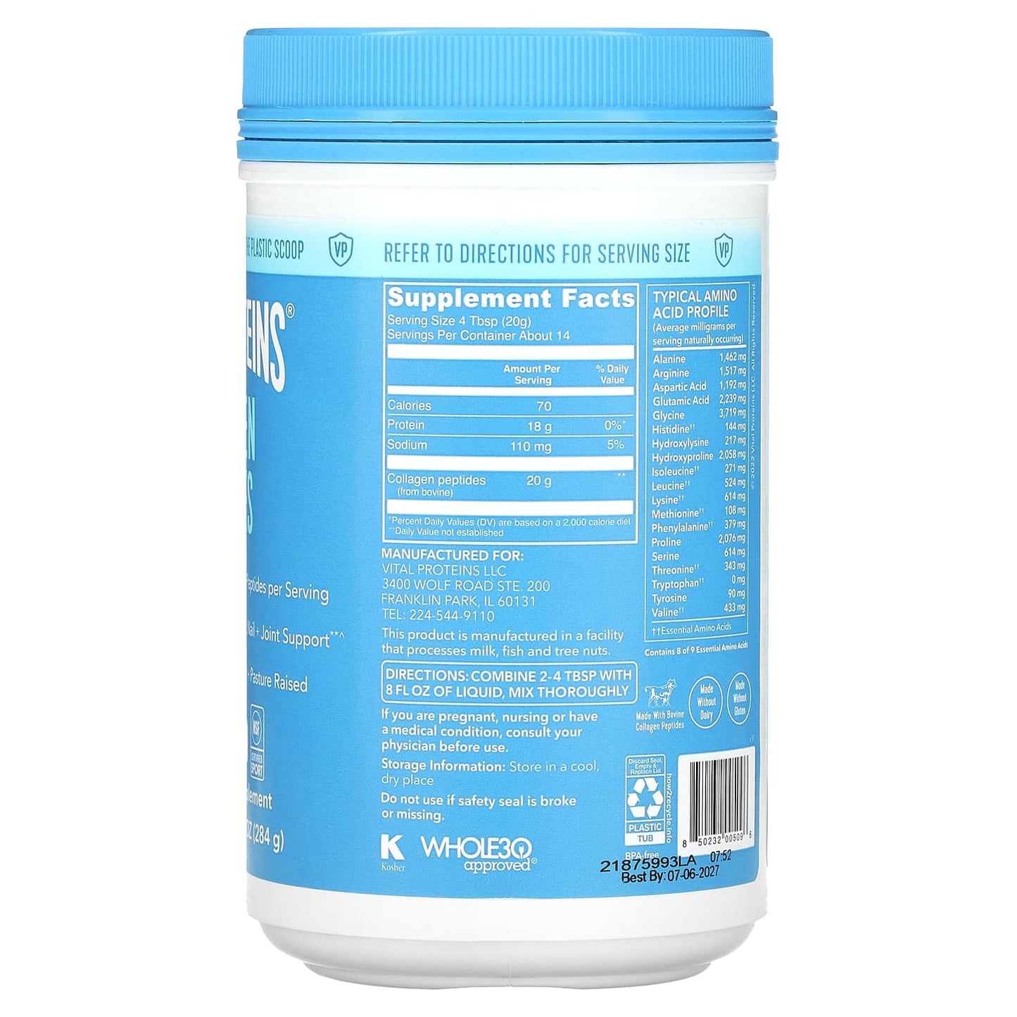 Collagen Peptides, Vital Proteins