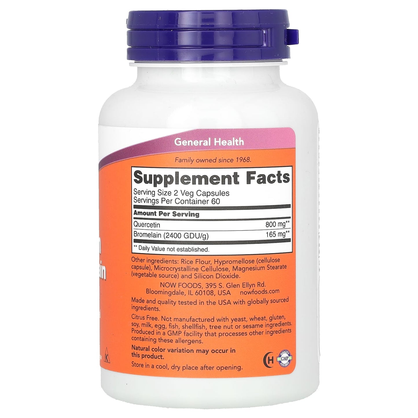 Quercetin with Bromelain, NOW Foods
