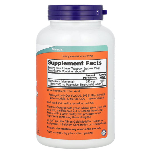Magnesium Bisglycinate Powder, NOW Foods