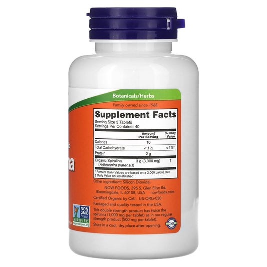 Certified Organic Spirulina, NOW Foods