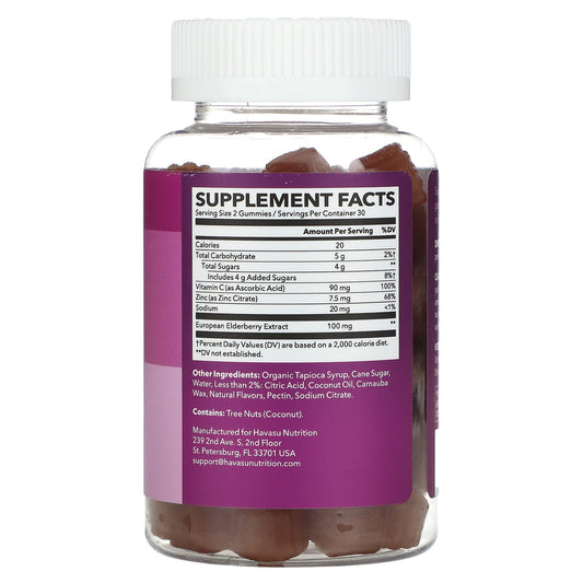 Elderberry Gummies, Natural Berry, Havasu Nutrition