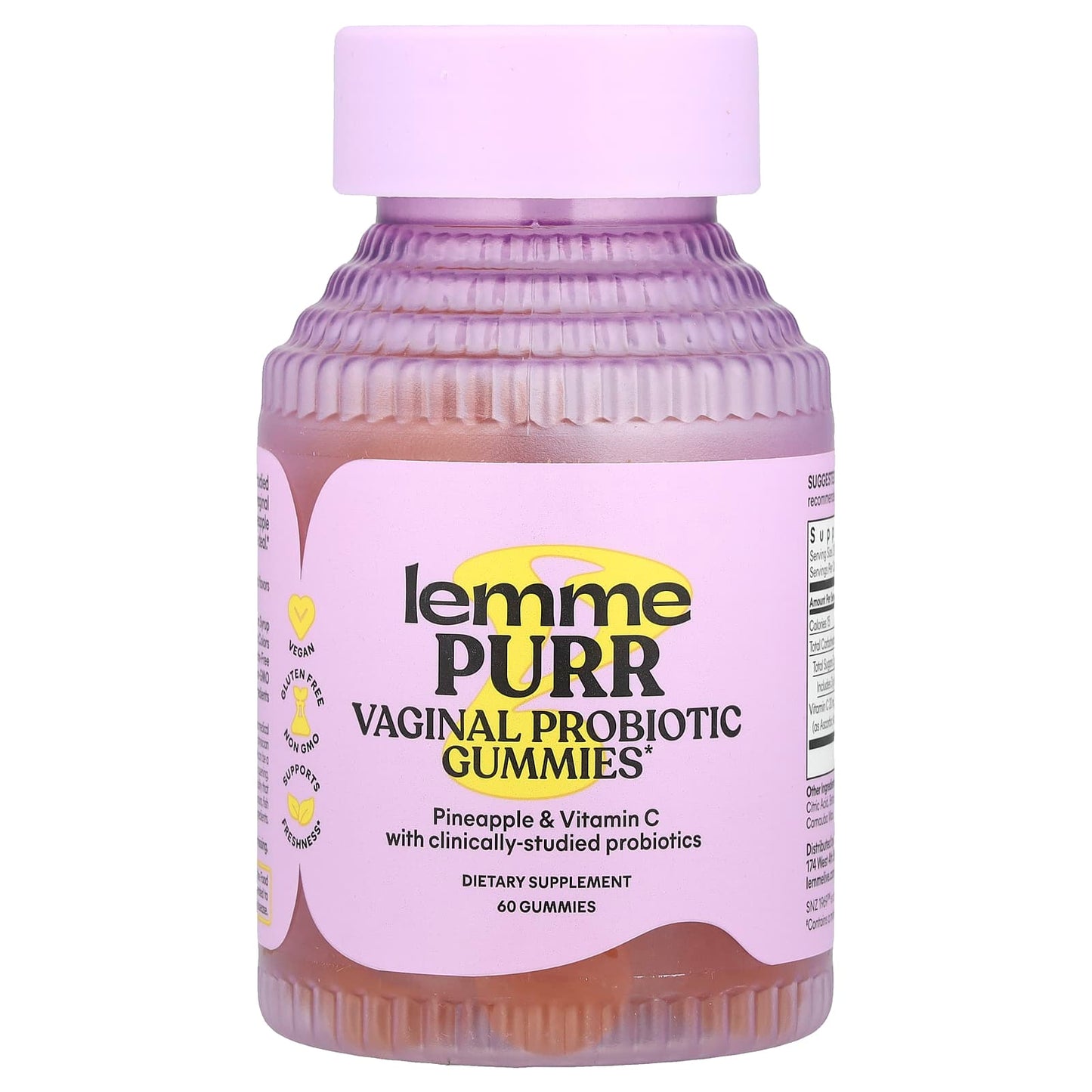 Lemme Purr, Vaginal Probiotic Gummies, Pineapple