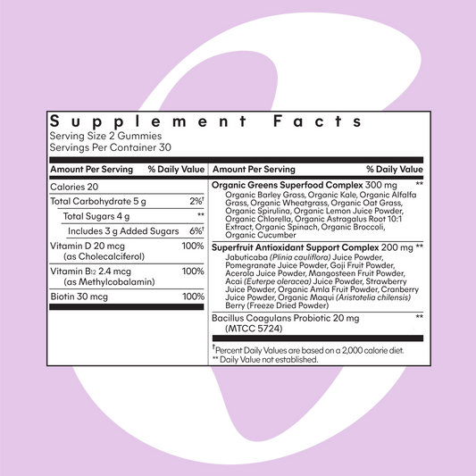 Lemme Greens, Daily Superfood Gummies, Berries & Greens