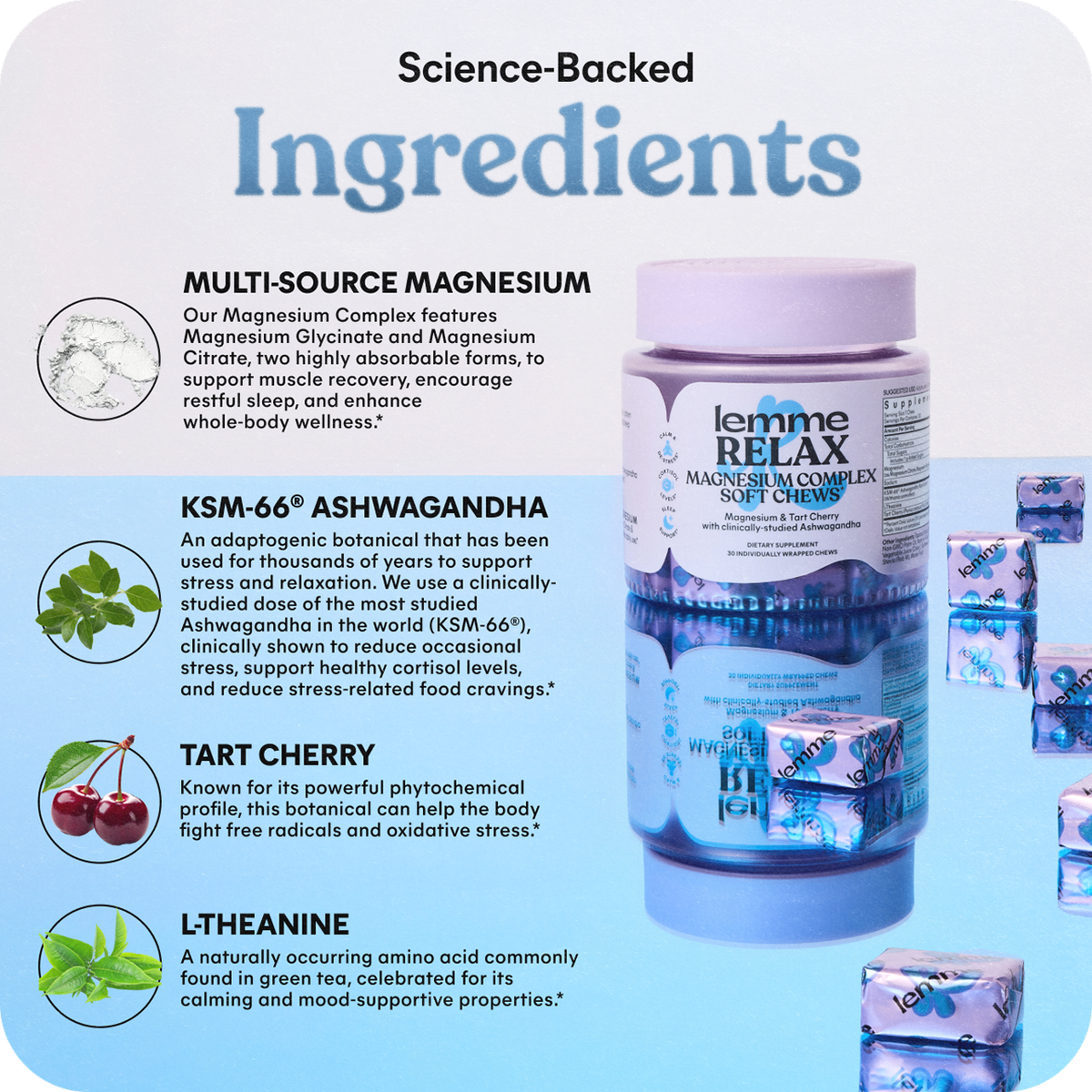 Lemme Relax, Magnesium Complex Soft Chews, Blackberry Lemonade