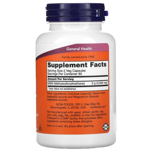 MSM, Methylsulfonylmethane, NOW Foods