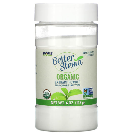 Better Stevia, Organic Extract Powder, NOW Foods