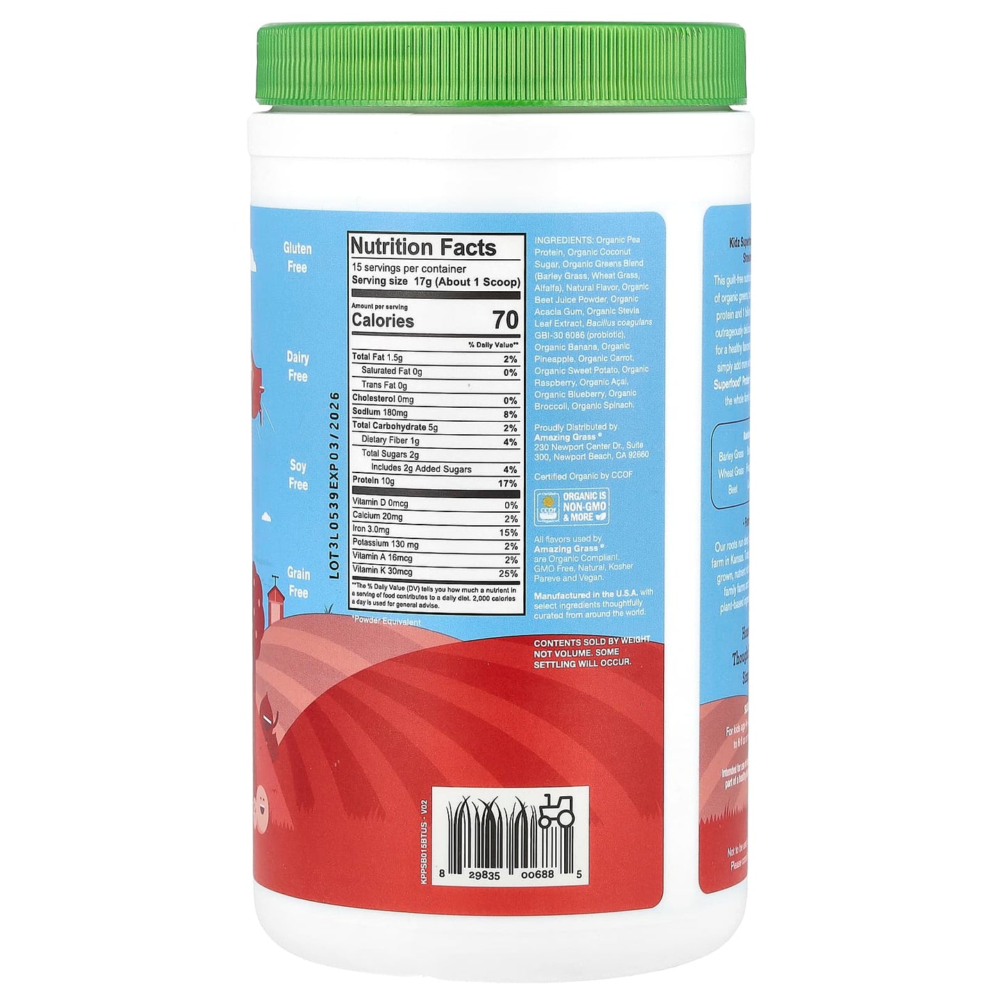 Amazing Grass, Kidz Superfood, Protein + Probiotics
