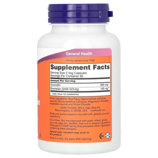 Quercetin with Bromelain, NOW Foods
