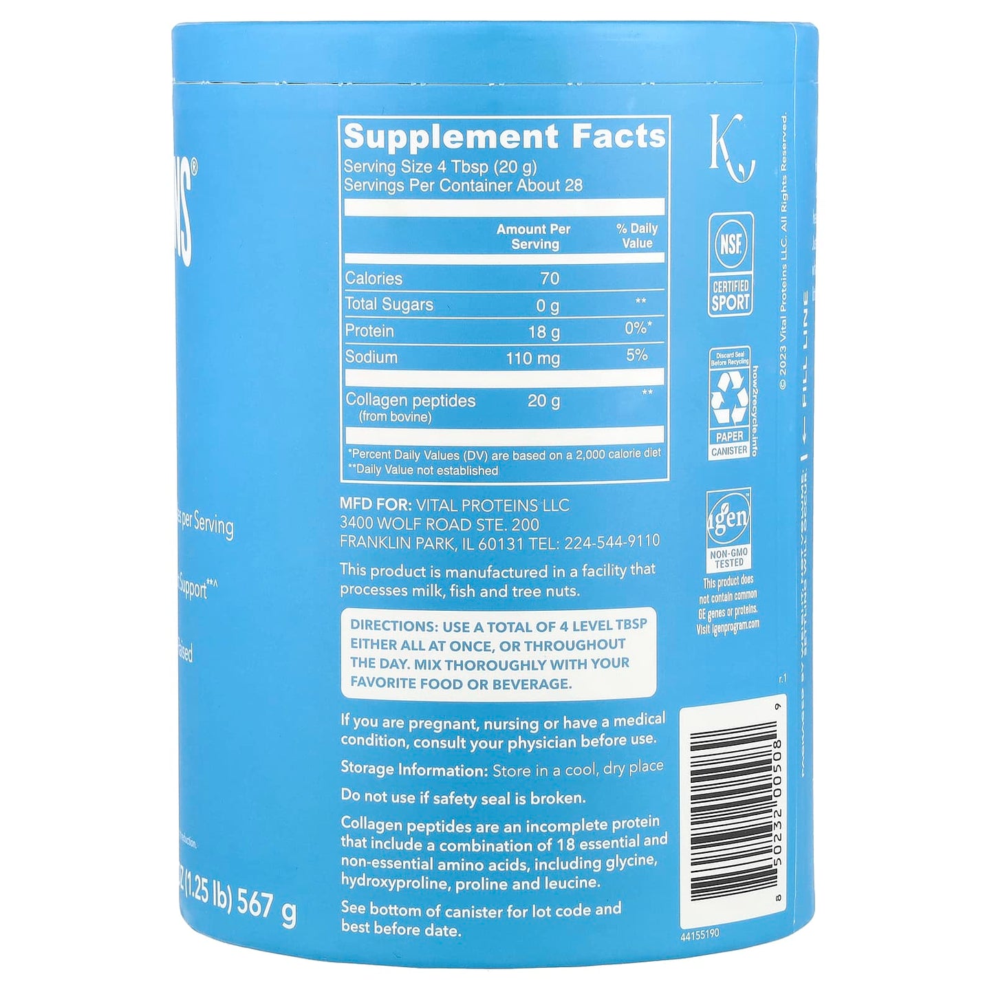 Collagen Peptides, Vital Proteins