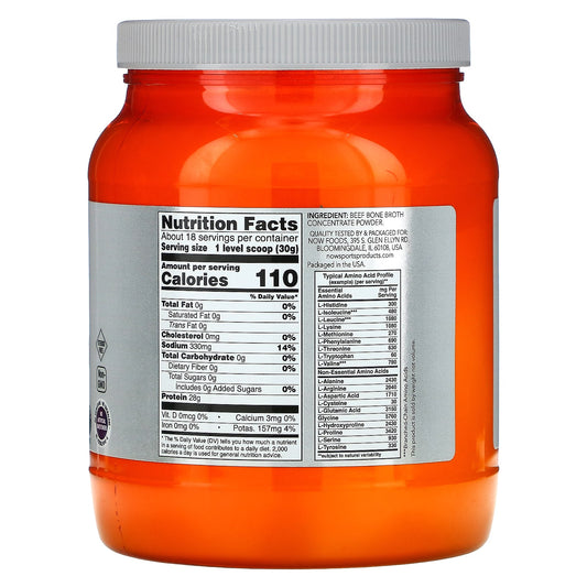 Beef Bone Broth, Protein Powder, NOW Foods